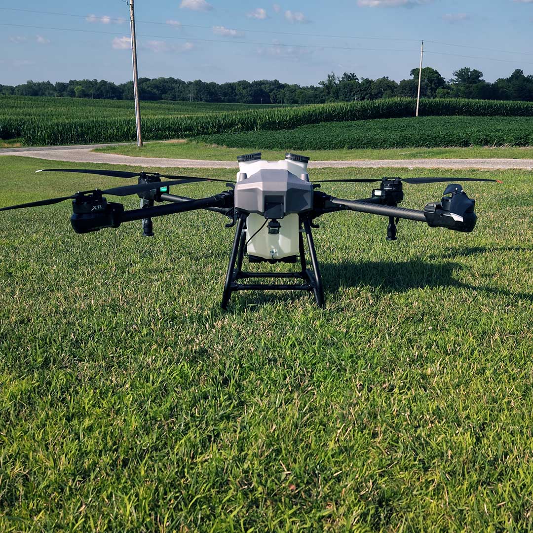 Elevon Aerial Ag Z50 spray drone sitting on grass